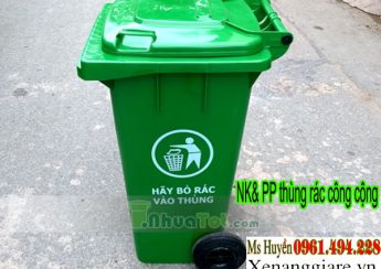 Thùng rác công cộng 120 li 240 lit tại Bình Thạnh