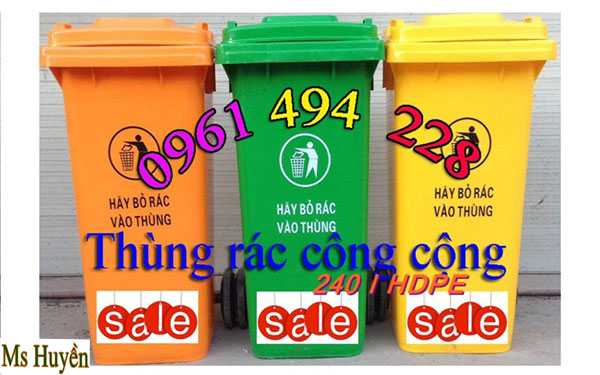 Thùng rác công cộng 120 lit 240 lit tại Bình thạnh chất lượng -