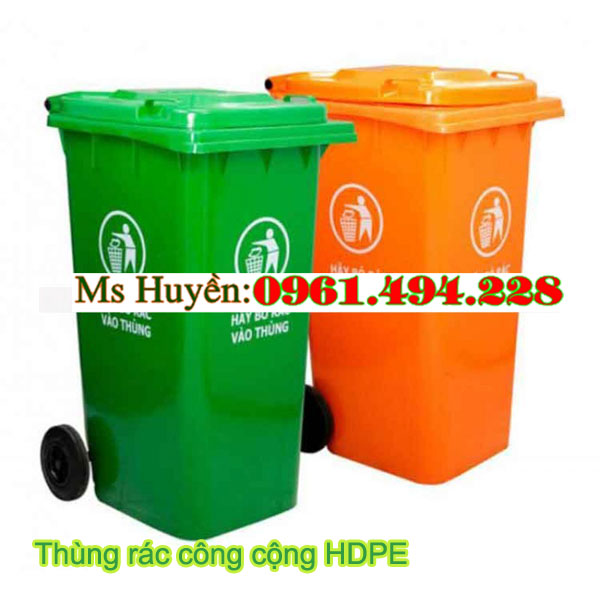 Thùng rác công cộng tại quận Hoàng Mai