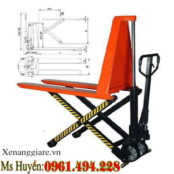 xe nâng tay cắt kéo 1 tấn 1.5 tấn càng rộng