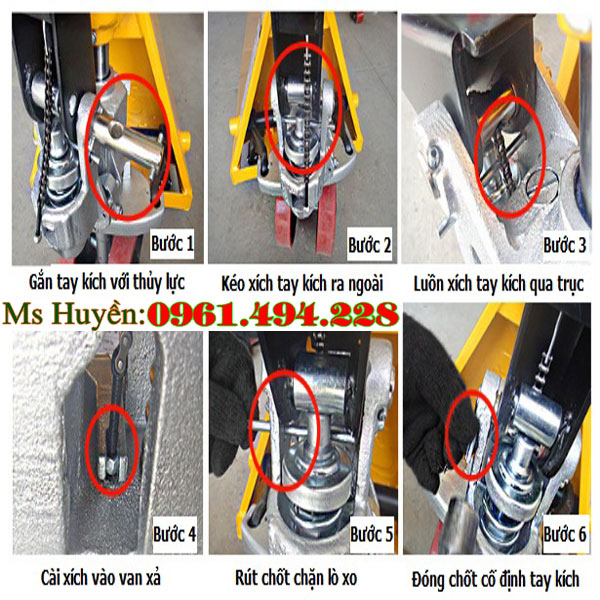 hướng dẫn lắp tay xe nâng tay