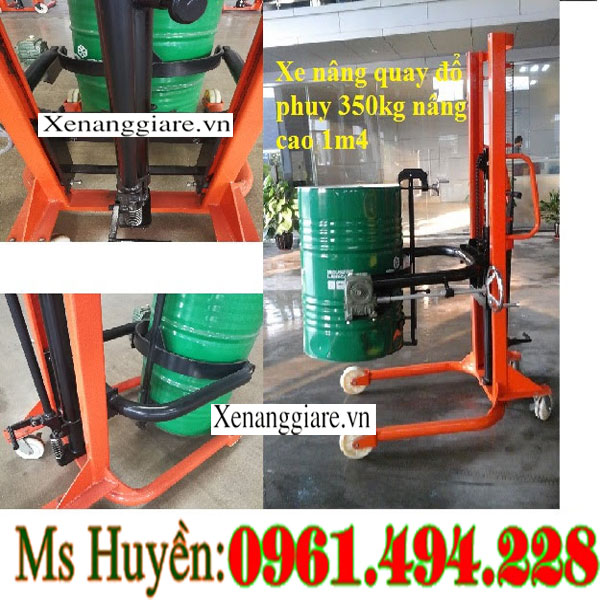 xe nâng quay đổ phuy tại Chương Mỹ