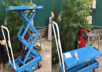 xe nâng mặt bàn bằng điện 350 kg